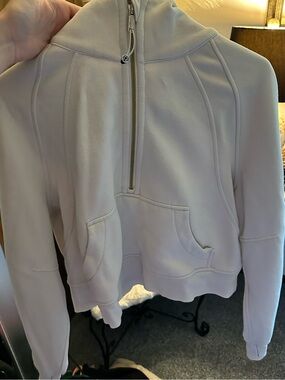 Lululemon Cream scuba Half-Zip Hoodie with Pocket
